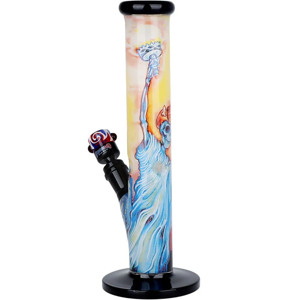 The Grateful Dead x Pulsar Inside Print Straight Tube Glass Water Pipe | 11.25" | 14mm F, BDD Wholesale