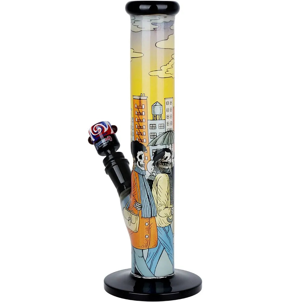 The Grateful Dead x Pulsar Inside Print Straight Tube Glass Water Pipe | 11.25" | 14mm F, BDD Wholesale