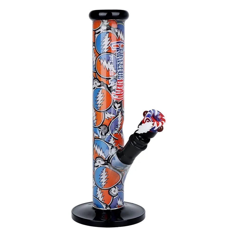 The Grateful Dead x Pulsar Inside Print Straight Tube Glass Water Pipe | 11.25" | 14mm F, BDD Wholesale
