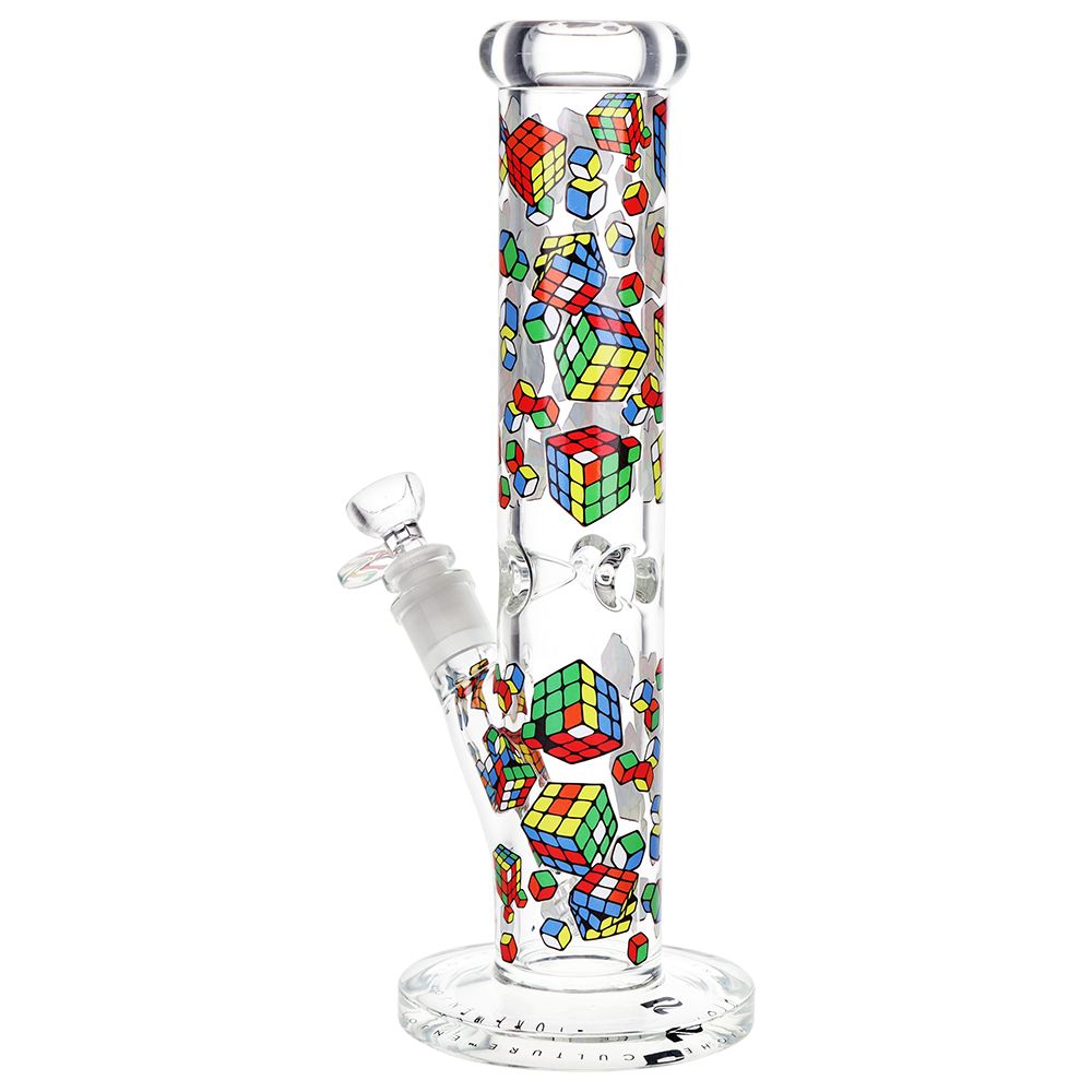 Pulsar Design Series Straight Tube Glass Water Pipe | 12" | 14mm F, BDD Wholesale