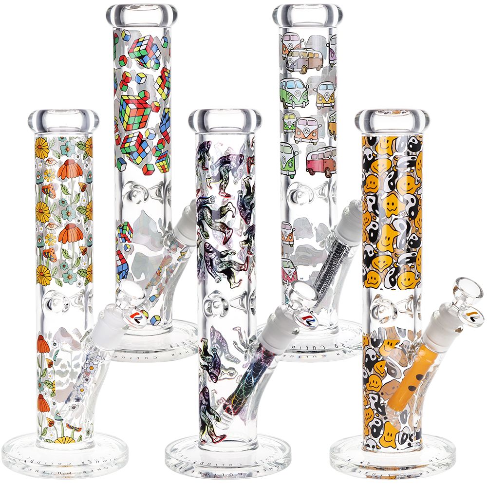 Pulsar Design Series Straight Tube Glass Water Pipe | 12" | 14mm F, BDD Wholesale