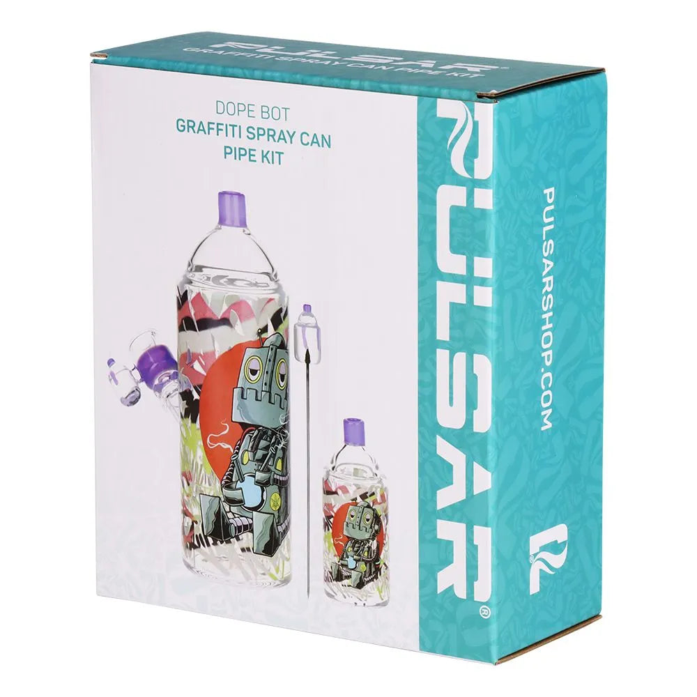 Pulsar Graffiti Series Spray Paint Glass Water Pipe Set / 7.5" / 14mm F, BDD Wholesale