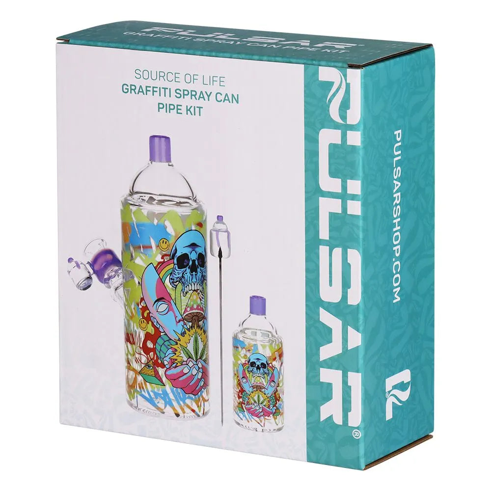 Pulsar Graffiti Series Spray Paint Glass Water Pipe Set / 7.5" / 14mm F, BDD Wholesale