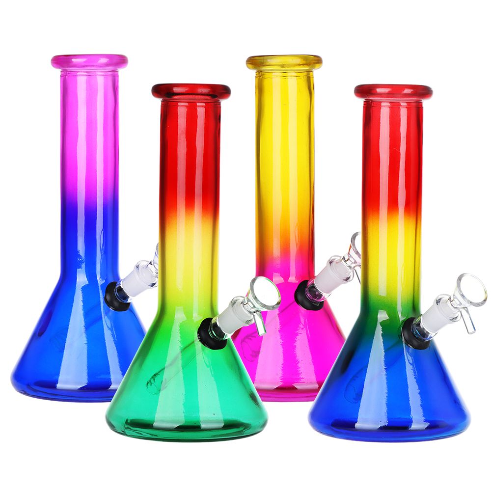SeshGear Boxed Ombre Beaker Glass Water Pipe - 10" / 14mm F / Colors Vary, BDD Wholesale