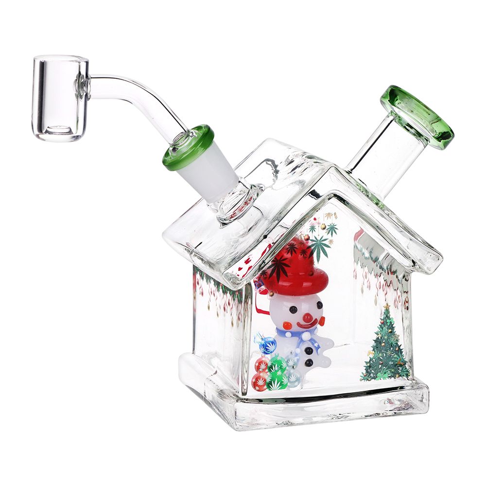 Pulsar Christmas House Party Glass Dab Rig - 4.5" / 14mm F, BDD Wholesale