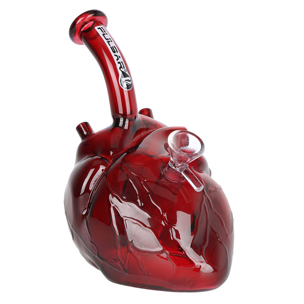 Pulsar Be Still My Heart Glass Water Pipe 6.5" - 14mm F, BDD Wholesale