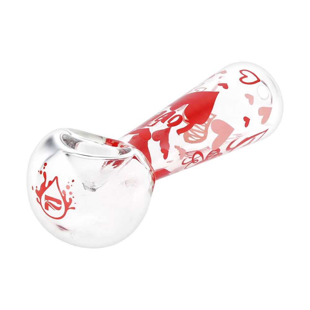 Pulsar Valentine's Hearts 'n' Roses Glass Herb Pipe Duo - 10" / 14mm F, BDD Wholesale