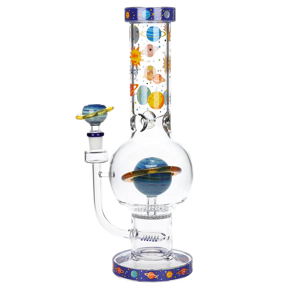 Pulsar Rings of Saturn Bubble Base Glass Water Pipe - 12.75" / 14mm F, BDD Wholesale