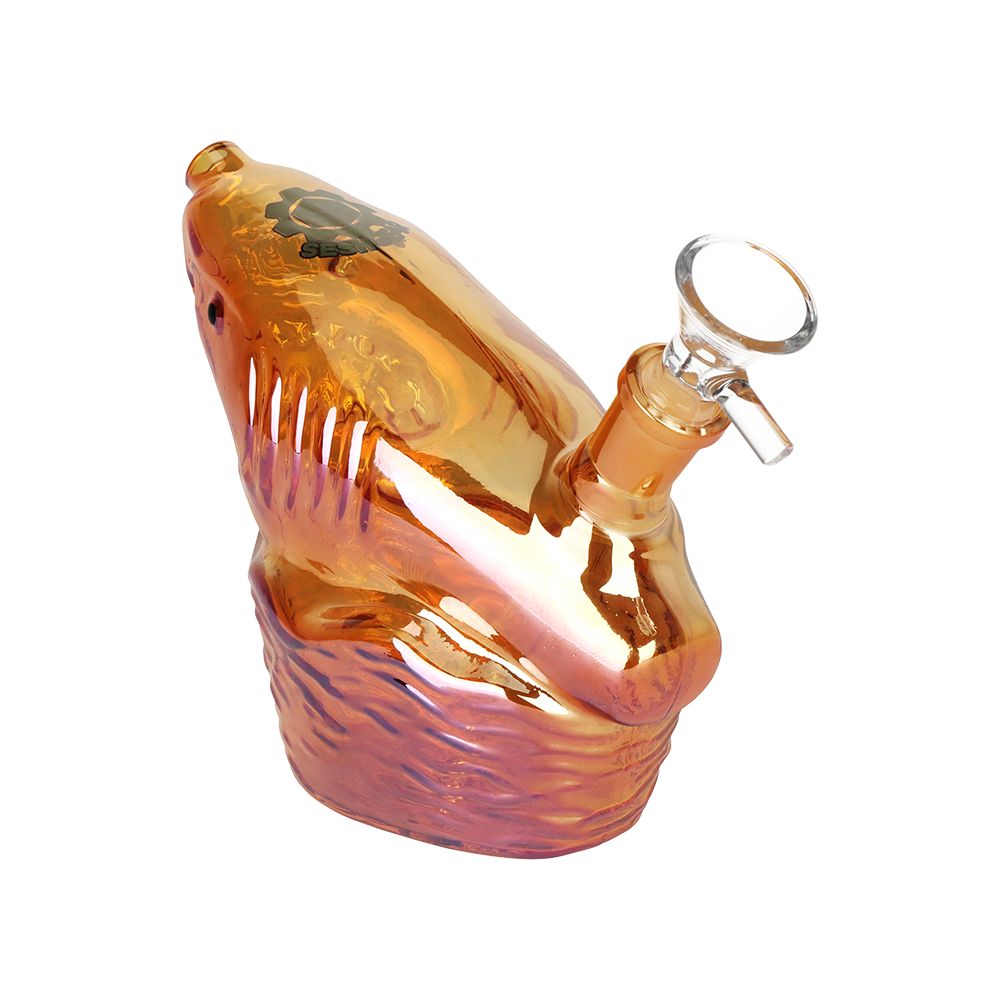 Seshgear Shark Attack Electroplated Glass Water Pipe - 5.5" / 14mm F / Colors Vary, BDD Wholesale
