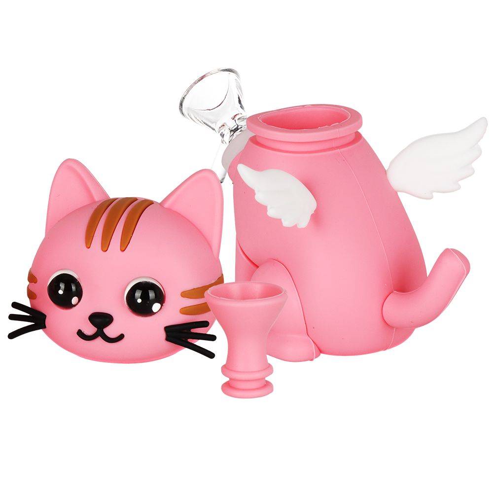 3CT BUNDLE - SeshGear Celestial Kitty Friend Silicone Water Pipe - 5.5" / 14mm F / Assorted Colors, BDD Wholesale