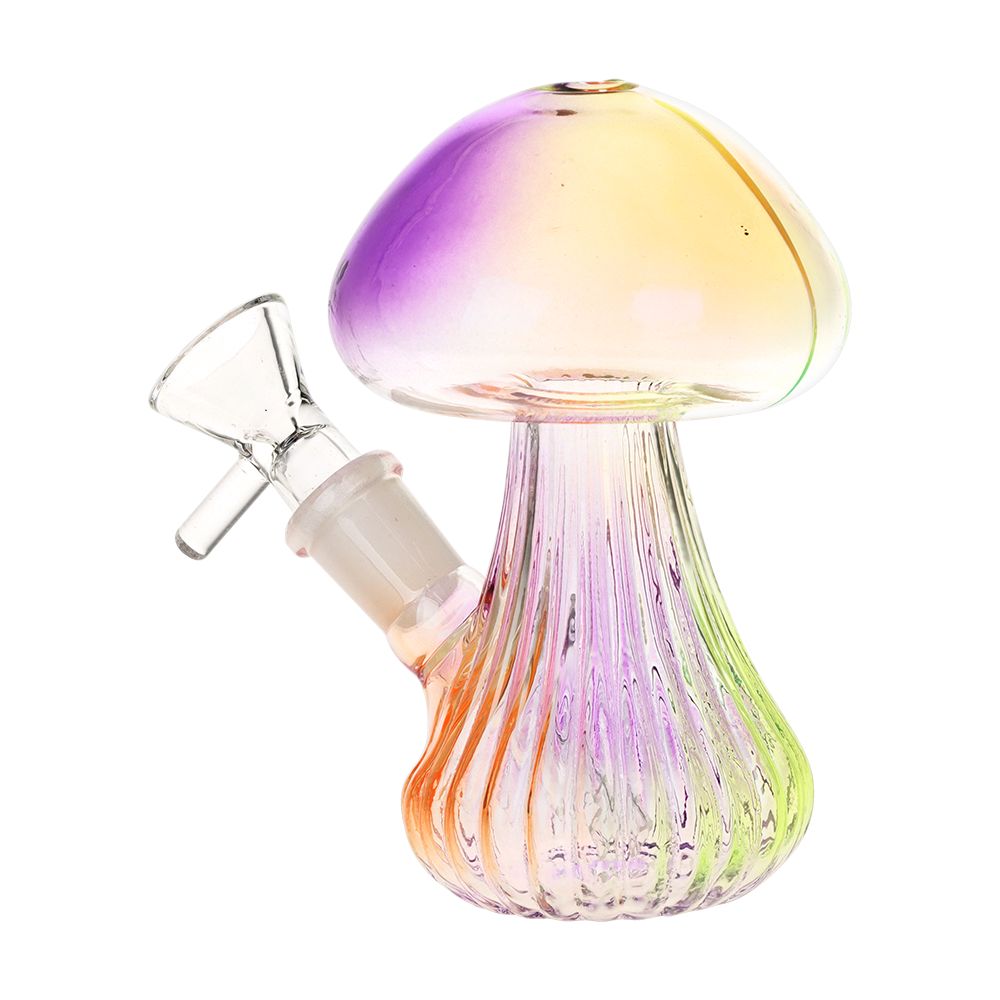 SeshGear Electroplated Mushroom Glass Bubbler - 4.75" / 14mm F, BDD Wholesale