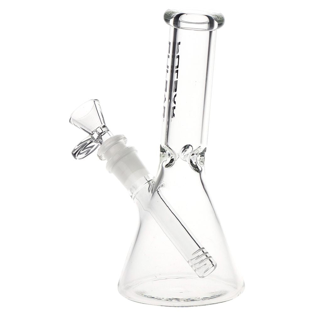 Pulsar Slant Neck Beaker Glass Water Pipe Zippered Case Travel Kit - 7" / Clear, BDD Wholesale