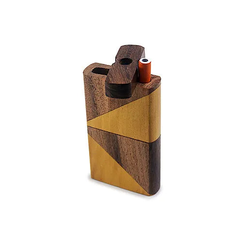 Handmade Wooden Two-Shade Dugout w/ One Hitter: A Mighty Smoking Accessory