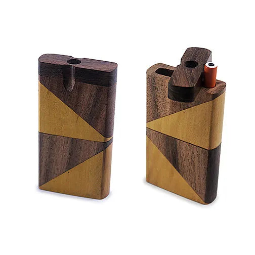 Handmade Wooden Two-Shade Dugout w/ One Hitter: A Mighty Smoking Accessory
