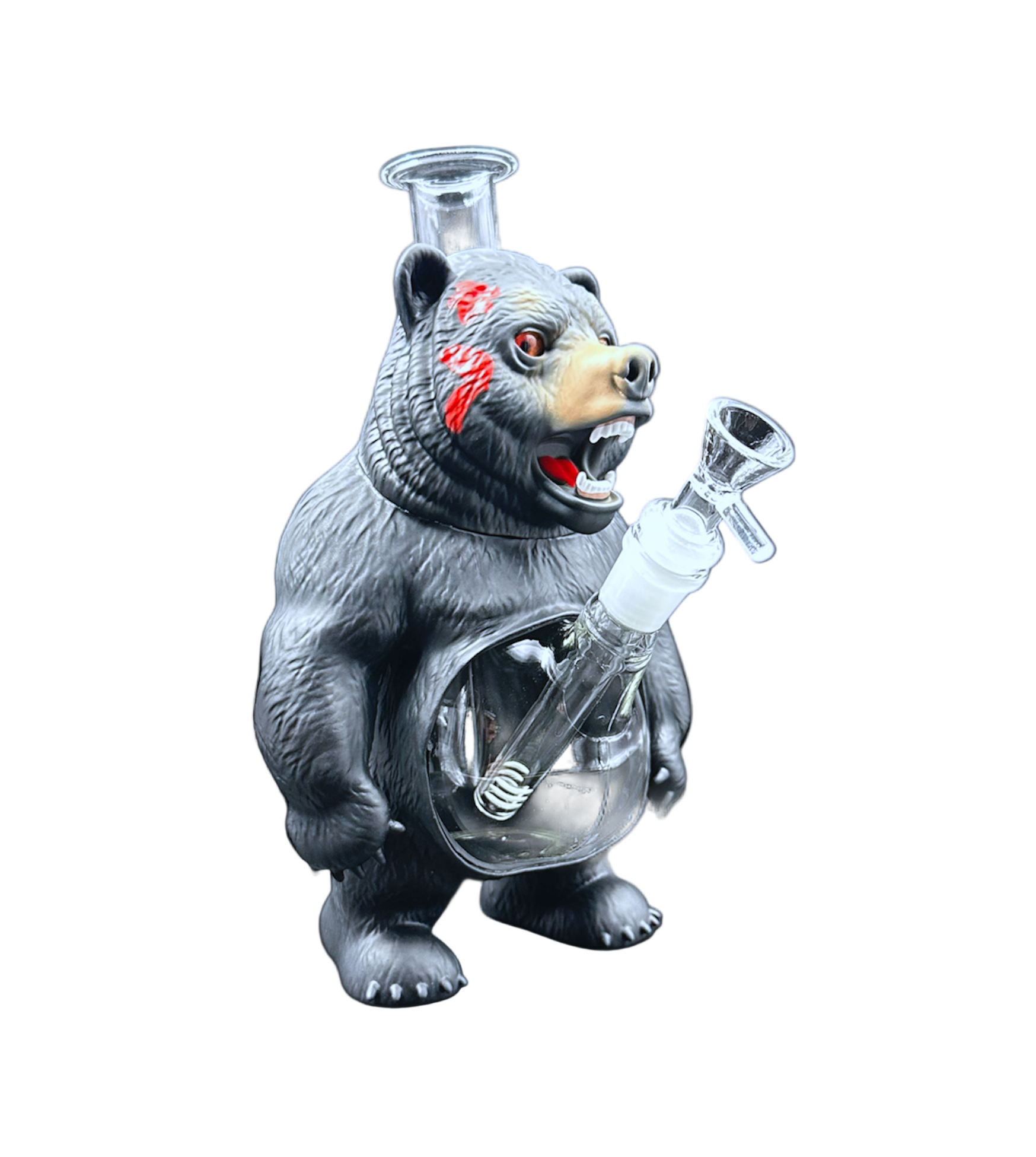 Glass Water Pipe - Bleeding Bear (11")