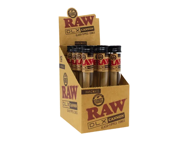 RAW - X Lux Glass Tip Hand Rolled Cannon - King Size