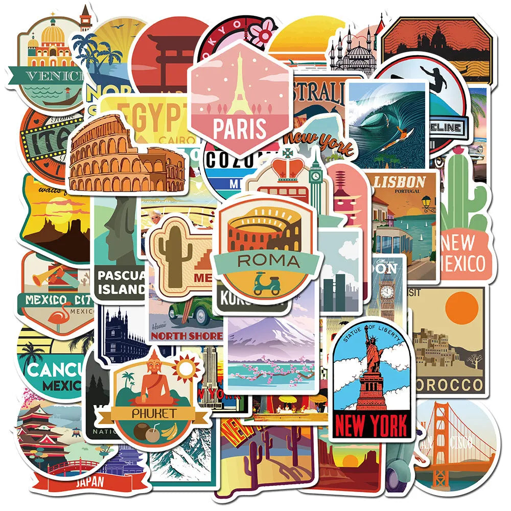 Travel Stickers (pack of 50)