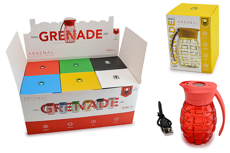 Grenade Magnifying Glass Jar with LED