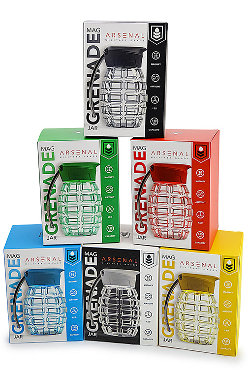 Grenade Magnifying Glass Jar with LED