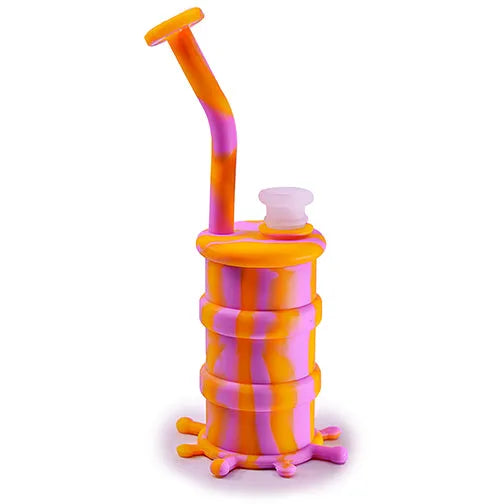 Silicone Water Pipe- Splattered Barrel