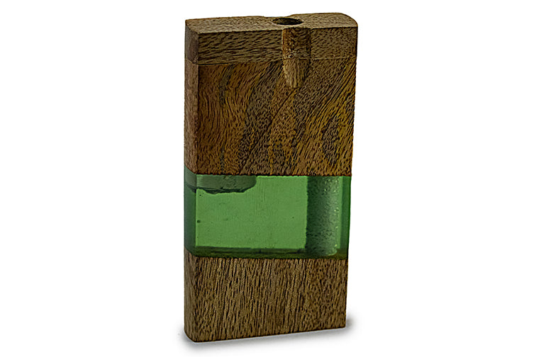 Handmade Wood & Acrylic Dugout w/ One Hitter - Green