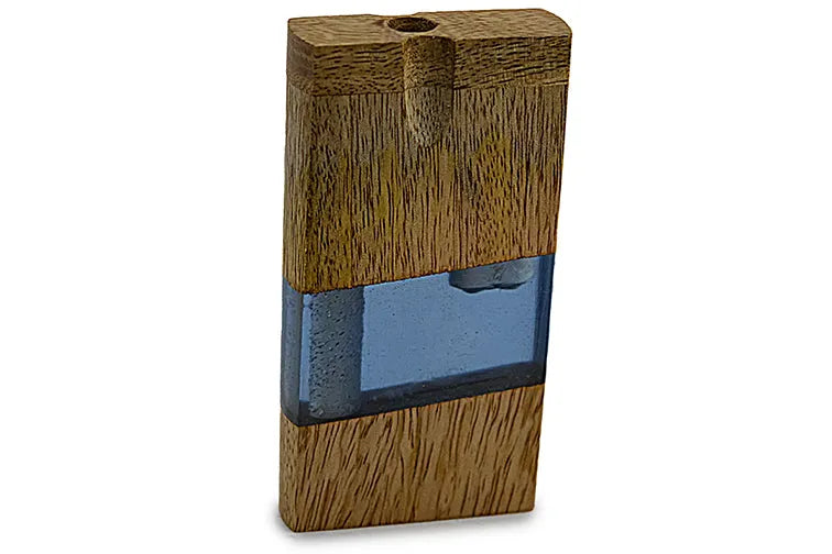 Handmade Wood & Acrylic Dugout w/ One Hitter - Blue