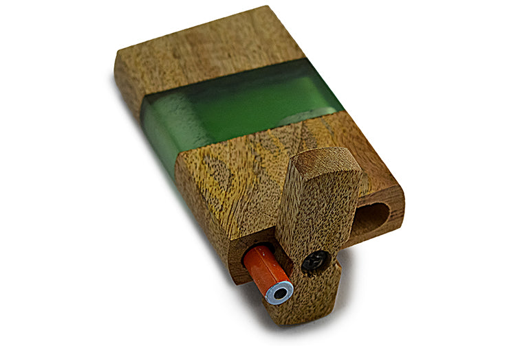 Handmade Wood & Acrylic Dugout w/ One Hitter - Green