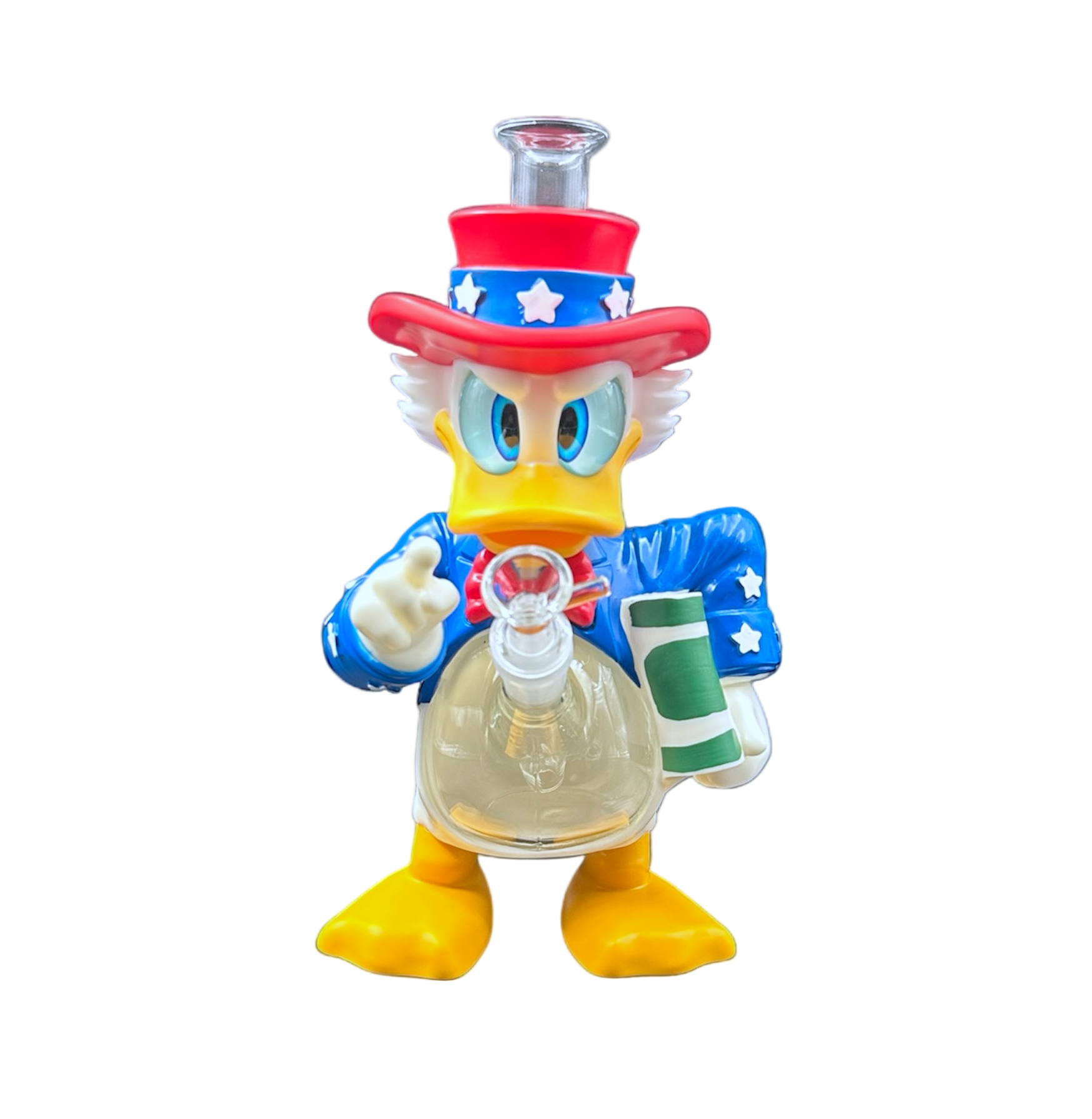 Glass Water Pipe - Uncle Duck (11")