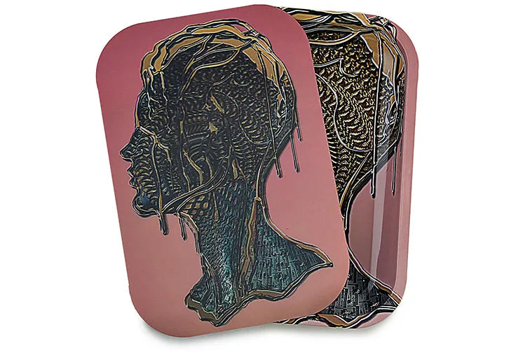 3D Holographic Metal Rolling Tray w/ Magnetic Lid (Design B54)