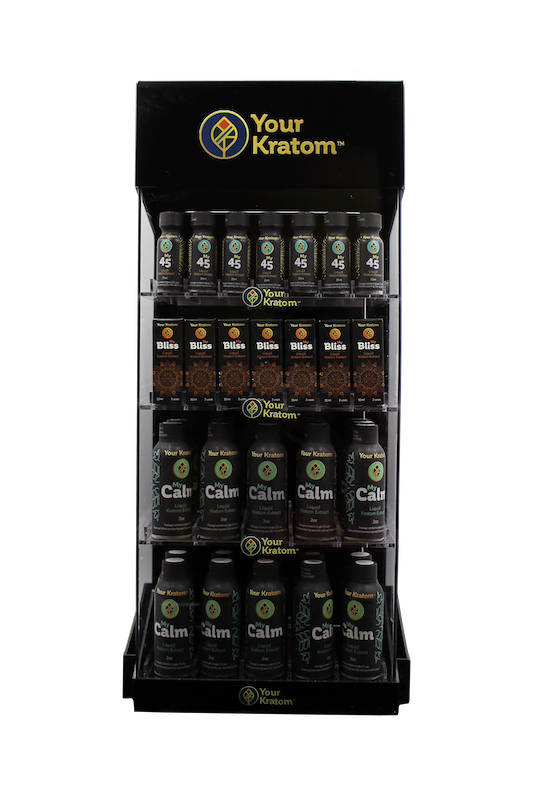 Acrylic Display Full of Kratom Shots (84 bottles)