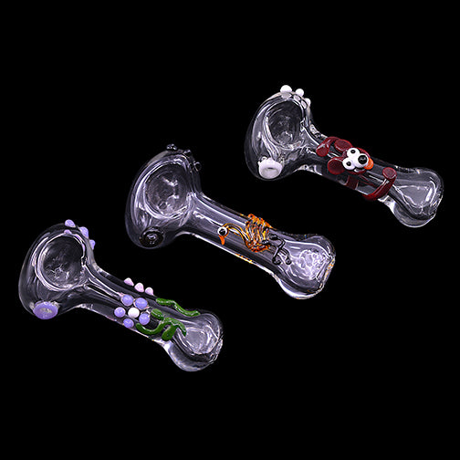 Glass Hand Pipe - Animal Art (4")