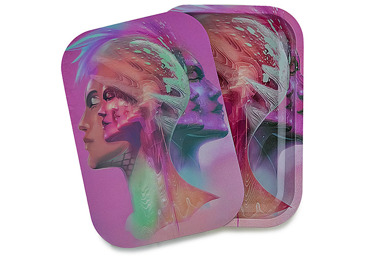 3D Holographic Metal Rolling Tray w/ Magnetic Lid (Design B26)