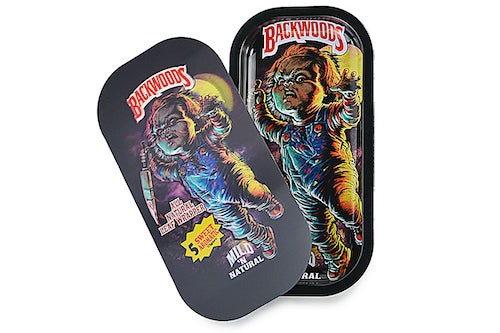 Slim 3D Holographic Metal Rolling Tray w/ Magnetic Lid (Design 42)