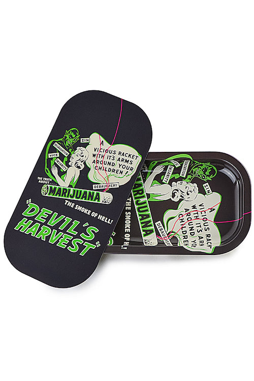 Slim 3D Holographic Metal Rolling Tray w/ Magnetic Lid (Design 5)