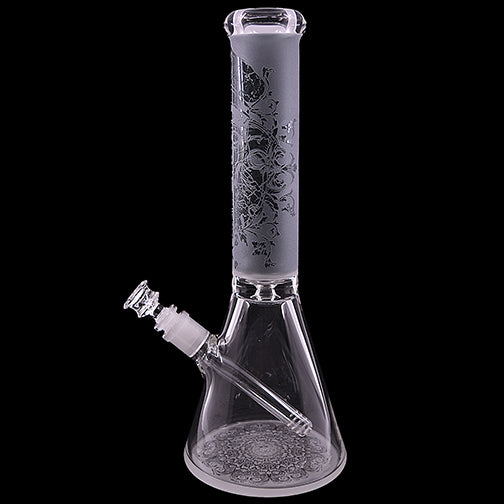 Frosted Design Beaker Water Pipe (14")