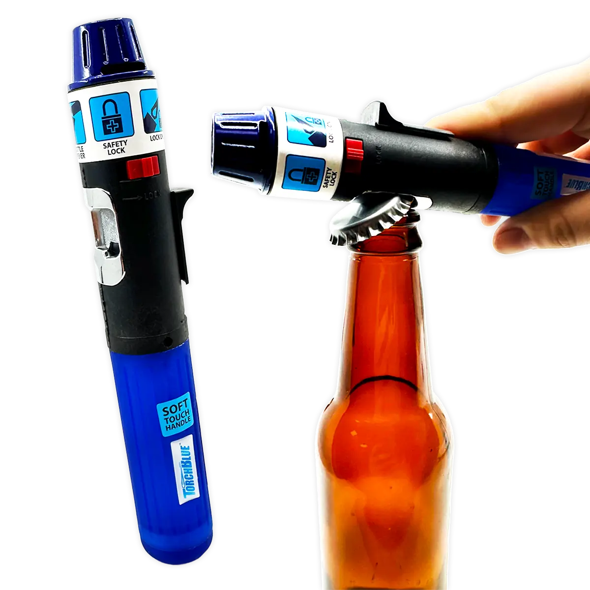 Torch Stick Lighter with Bottle Opener  - 12 Pieces Per Retail Ready Display 22226 TORCH BLUE
