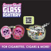 Glass Ashtray in Skull Shaped Design - 6 Pieces Per Retail Ready Wholesale Display 20120 SMOKEZILLA