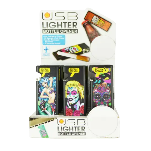 USB Coil Lighter Bottle Opener - 12 Pieces Per Retail Ready Display 21651 NOVELTY INC