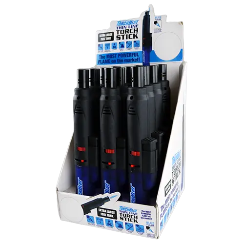 Thin Line Torch Stick Lighter - 12 Pieces Per Retail Ready Display 21791 TORCH BLUE