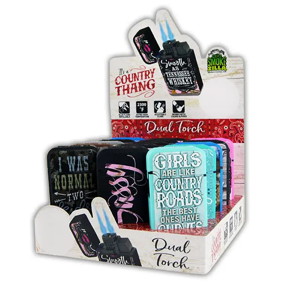 Country Girl Dual Torch Lighter - 15 Pieces Per Retail Ready Display 21909 SMOKEZILLA