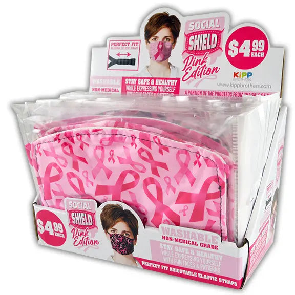 Breast Cancer Awareness Printed Face Cover - 24 Pieces Per Retail Ready Display 21933 KIPP BROTHERS