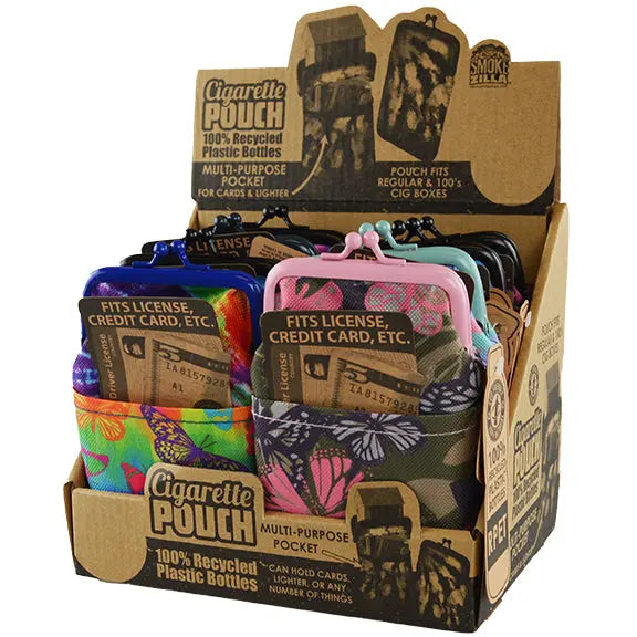 rPET Cigarette Pouch with Pocket - 8 Pieces Per Retail Ready Display 22116 SMOKEZILLA