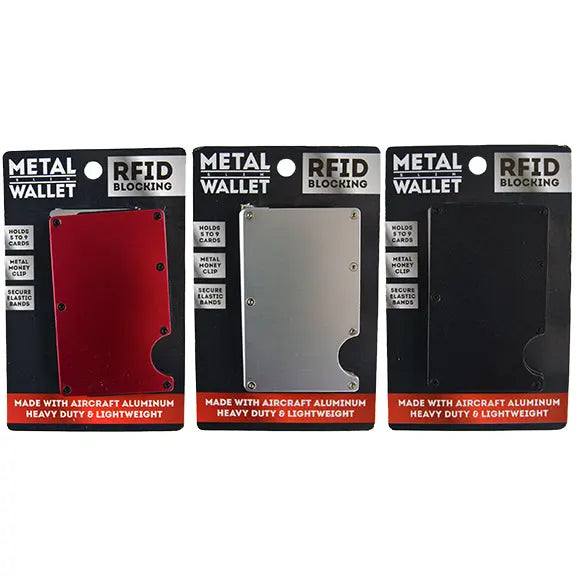 Metal RFID Blocking Ultra-Thin Wallet - 6 Pieces Per Retail Ready Display 22282 ROUGHNECK