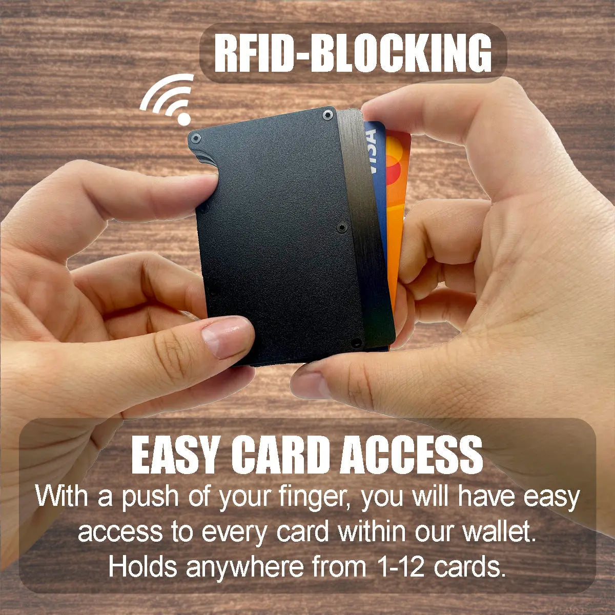 Metal RFID Blocking Ultra-Thin Wallet - 3 Pieces Per Retail Ready Display 41783 ROUGHNECK