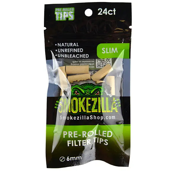 Natural Unbleached Pre-Roll Tips 6Mm - 24 Packs Per Retail Ready Display 22353 SMOKEZILLA