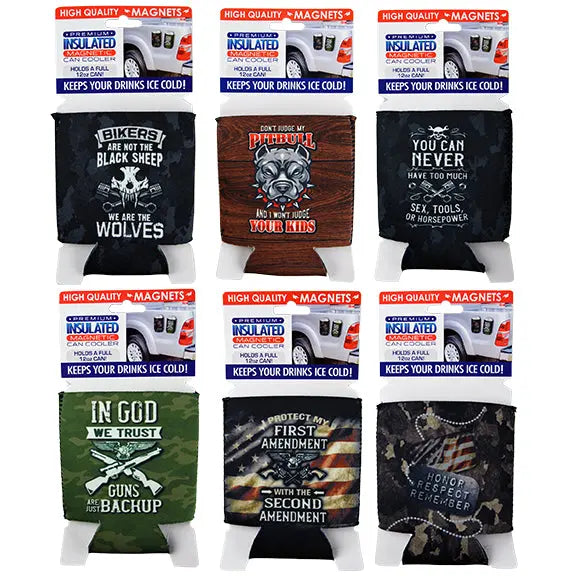 Neoprene Magnetic Can and Bottle Cooler - 6 Pieces Per Retail Ready Display 22429 POLAR GEAR