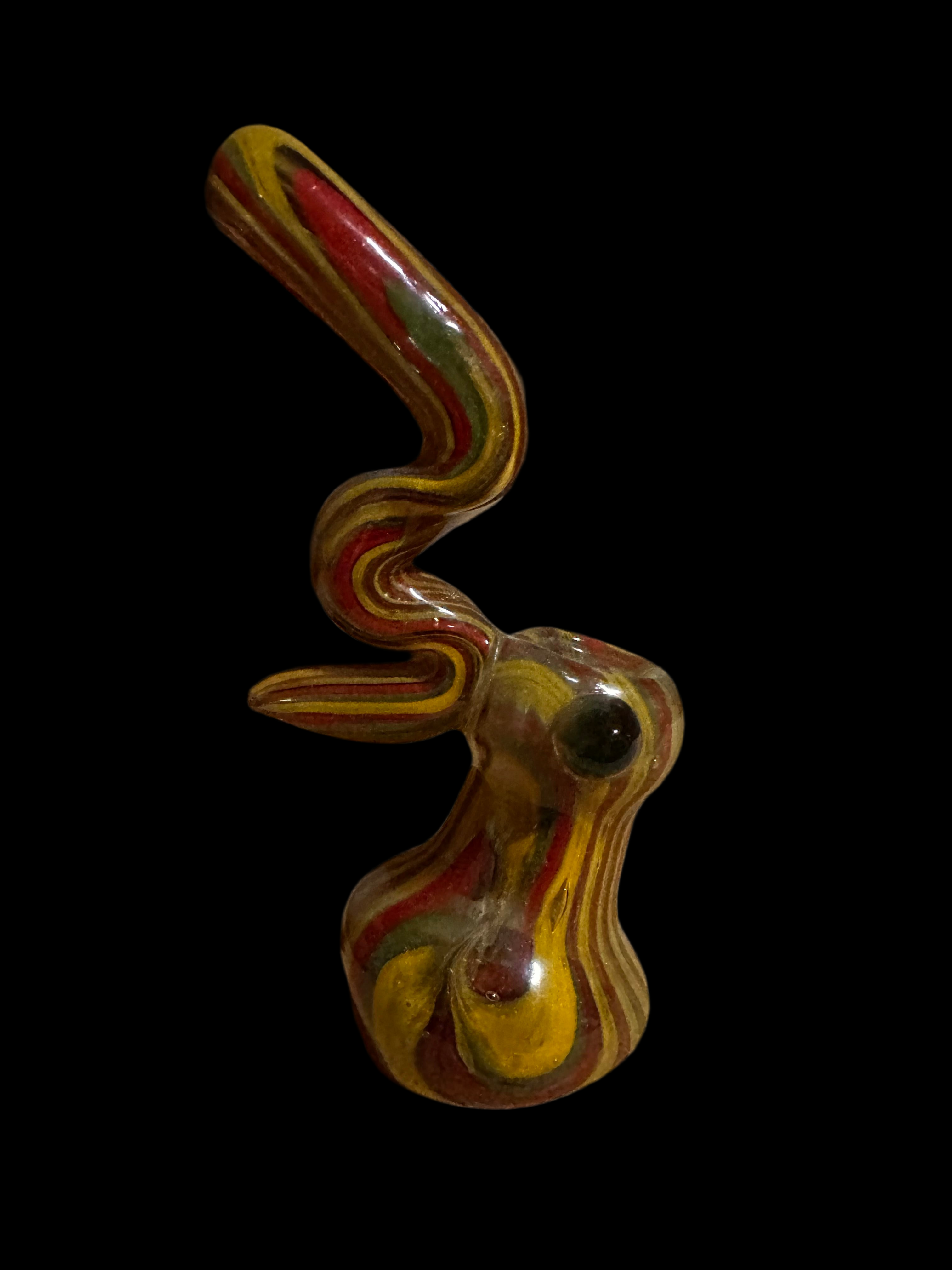Glass Bubbler - Rasta Swirl Bubbler (6")