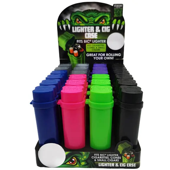 Plastic Lighter and Cigarette Case - 24 Pieces Per Retail Ready Display 23240 SMOKEZILLA