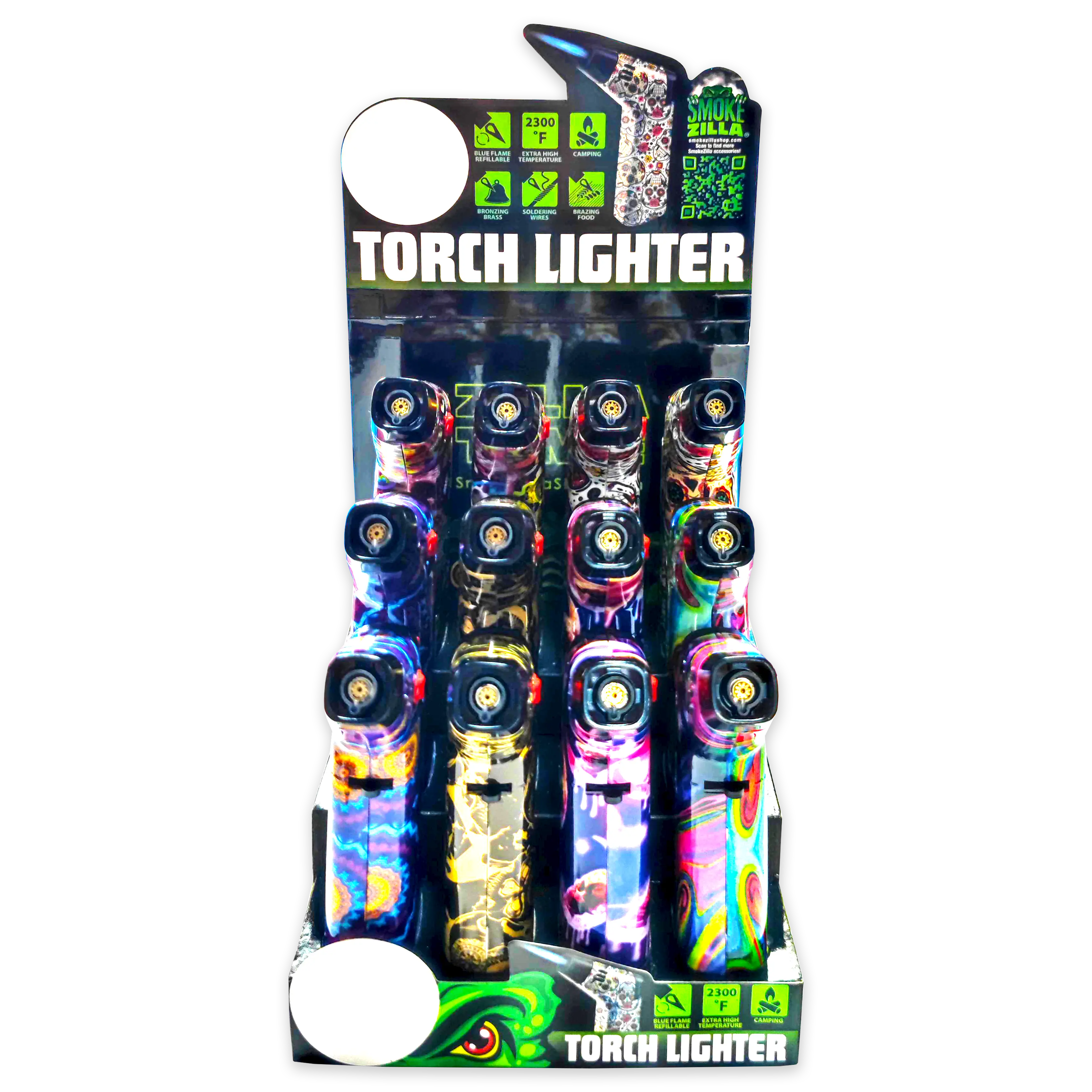 Zinc Torch Lighter - 12 Pieces Per Retail Ready Display 23503 SMOKEZILLA