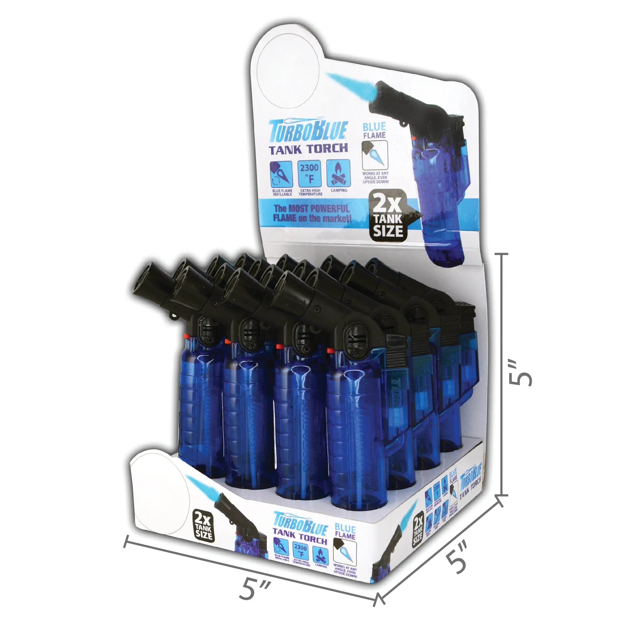 Large Tank XXL Torch Lighter - 16 Pieces Per Retail Ready Display 23814 TORCH BLUE